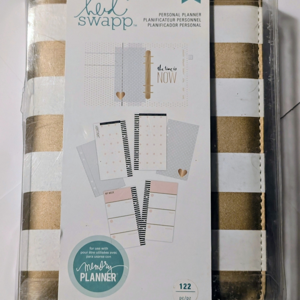 Heidi Swapp Gold and White Home Office Planner